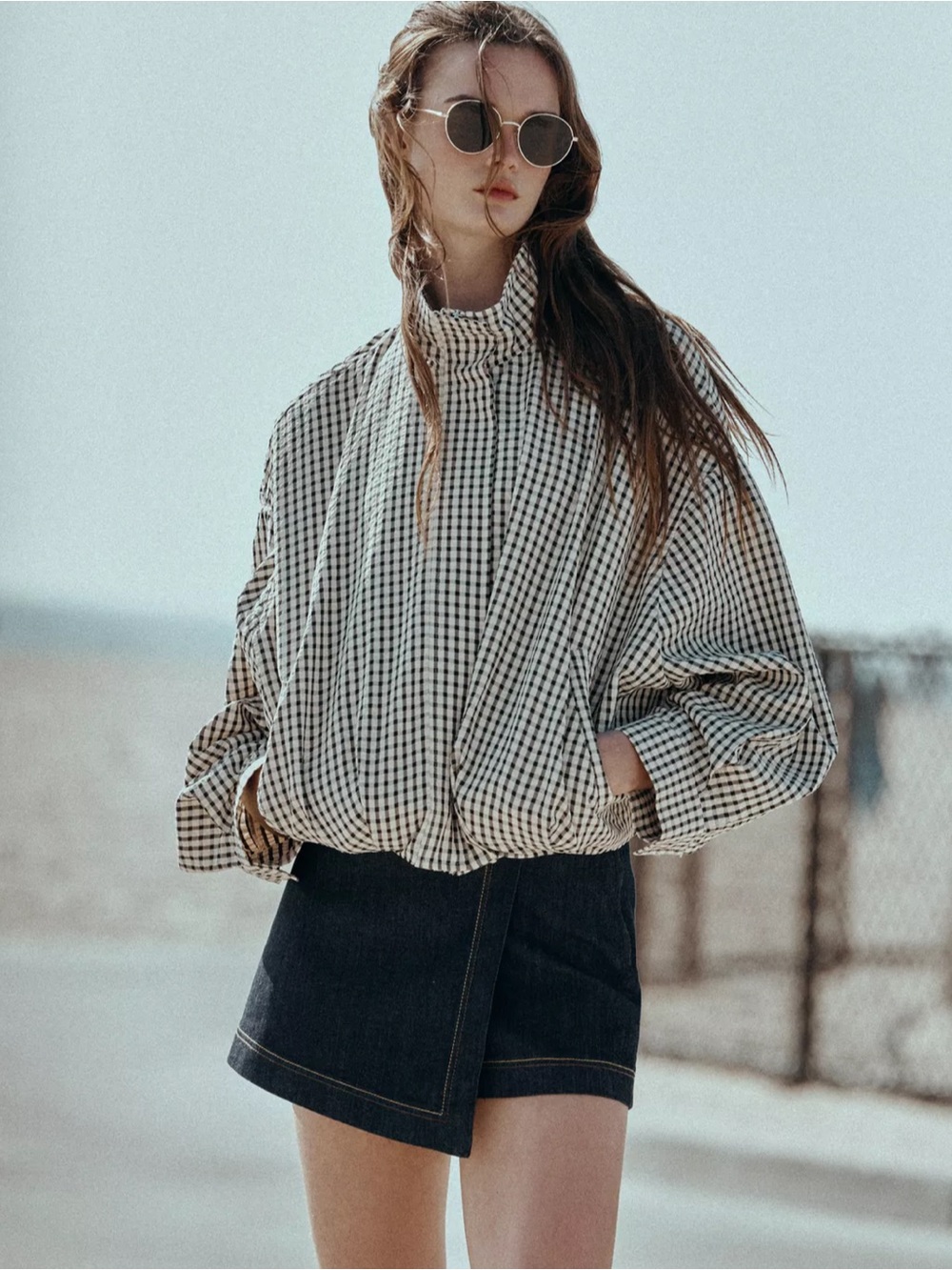 Zara PLAID BOMBER JACKET